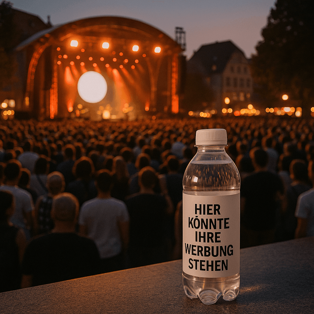 Kostenloses Wasser finanziert durch moderen, kreative effektive Werbung. Werbung die Wirkt. Wasser. Events. Gerolsteiner